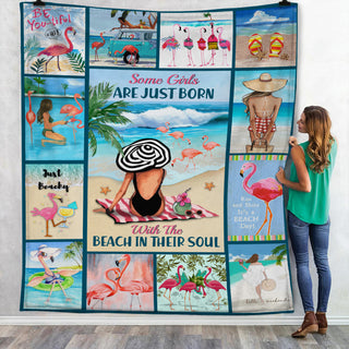 Beach Soul Girl Fleece Blanket JN291 65O47