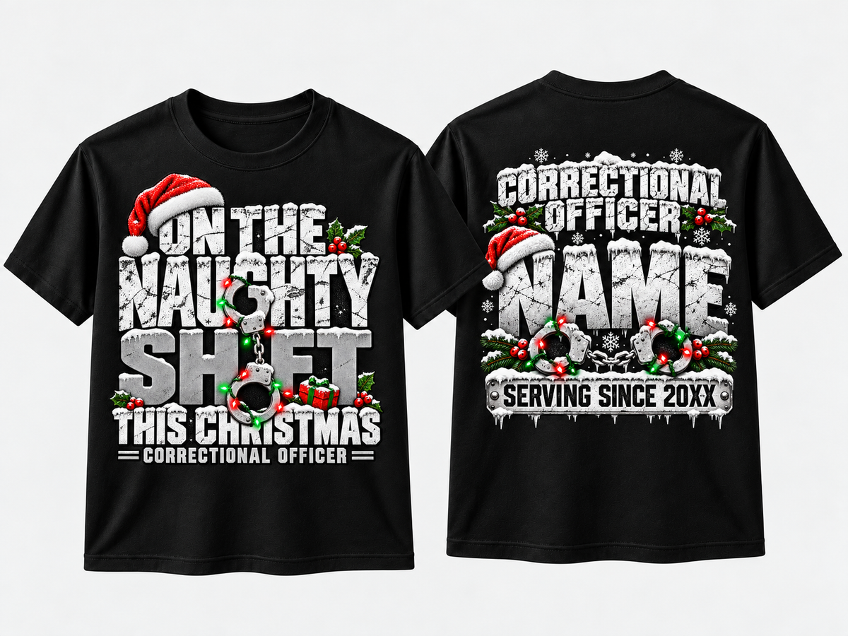 On the Naughty Shift This Christmas Correctional Officer T Shirt