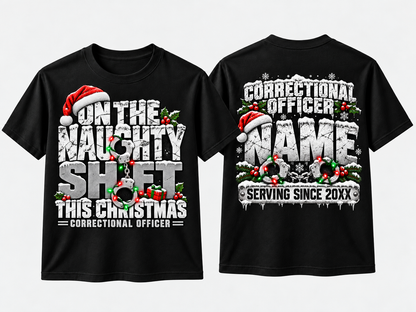 On the Naughty Shift This Christmas Correctional Officer T Shirt