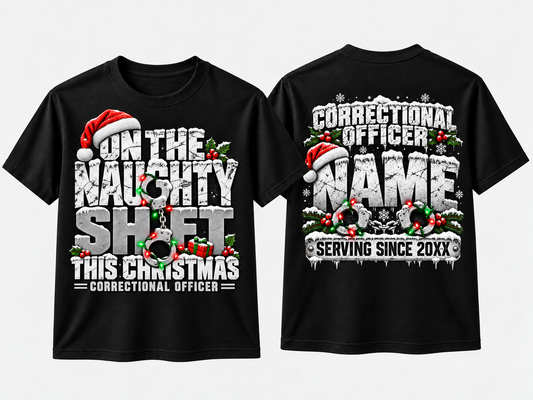 On the Naughty Shift This Christmas Correctional Officer T Shirt