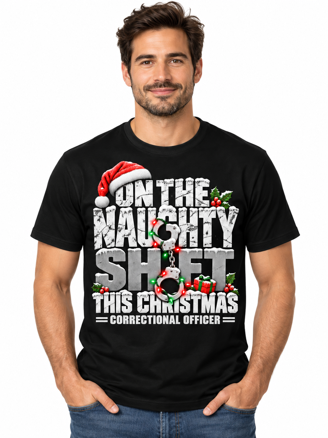 On the Naughty Shift This Christmas Correctional Officer T Shirt