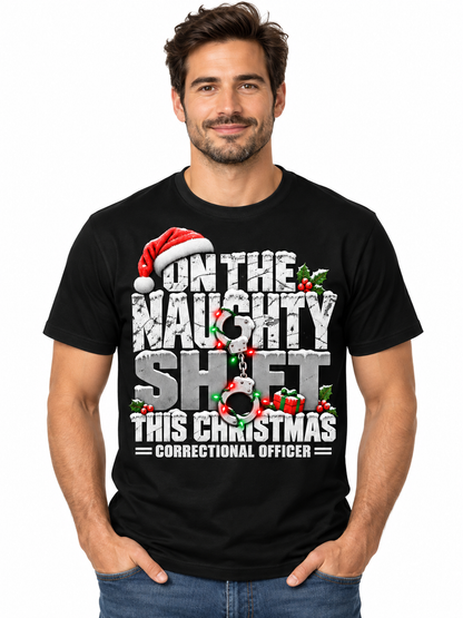 On the Naughty Shift This Christmas Correctional Officer T Shirt