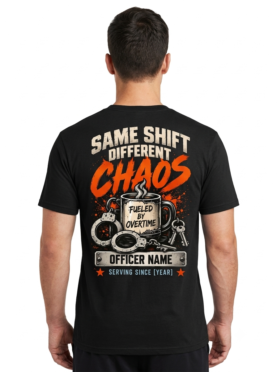 Custom Correctional Officer Shirt – "The System Works" Actions Consequences Front & Back Graphic Tee, Personalized Jailer Deputy Shirt