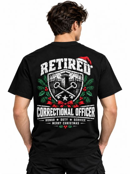 Retired Correctional Officer Christmas Shirt Honor Duty Service Custom Name