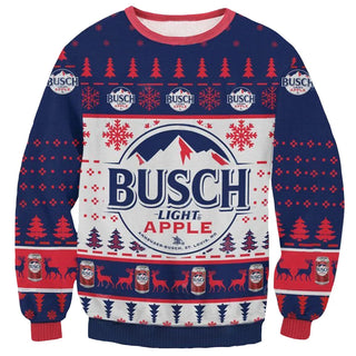 Unisex Busch-light Apple 3D Ugly Christmas Sweater For Men & Women Christmas Gift Sweater BH1212