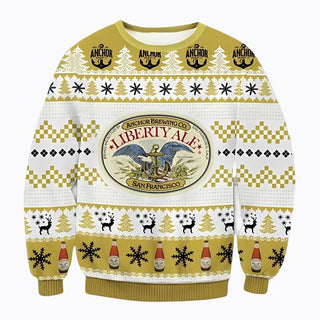 Unisex Anchor Brewing Liberty Ale Beer 3D Ugly Christmas Sweater For Men & Women Christmas Gift Sweater BH1245