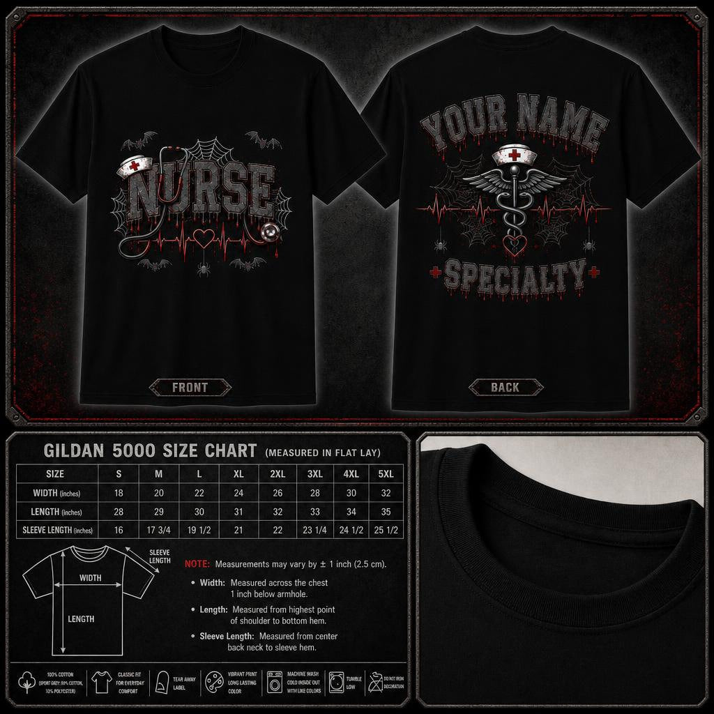 Personalized Cute Halloween Nurse Shirt Custom RN Gift Look Unisex T-Shirt