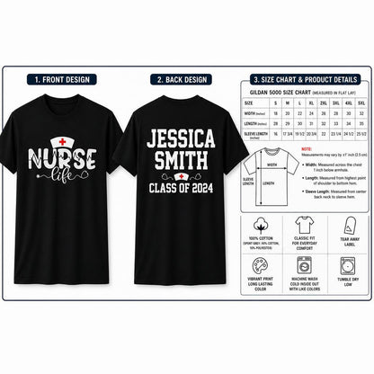 Personalized Nurse Life Shirt Custom RN Gift for Nurse Appreciation Unisex T-Shirt