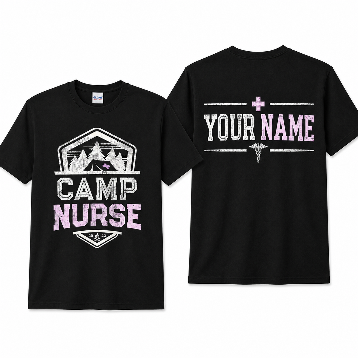 Personalized Custom Camping Nurse RN NP Healthcare Team T-Shirt