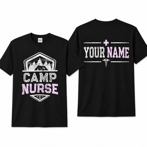 Personalized Custom Camping Nurse RN NP Healthcare Team T-Shirt