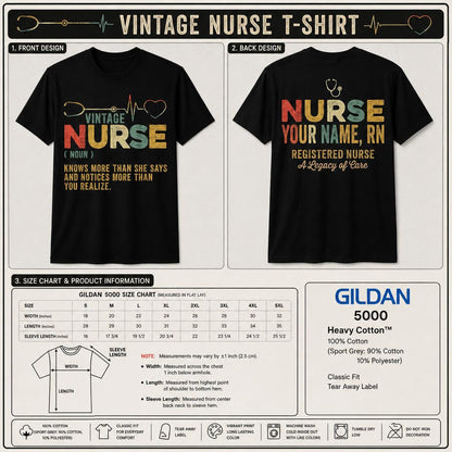 Personalized Vintage Nurse Definition Shirt Custom Medical Humor RN Unisex T-Shirt