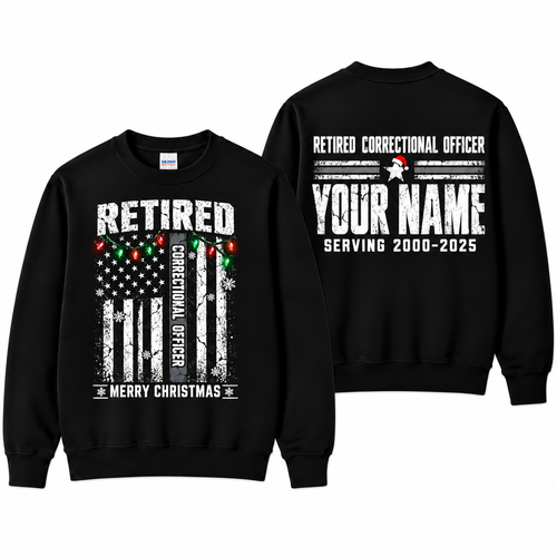 Personalized Retired Correctional Officer Christmas Sweatshirt