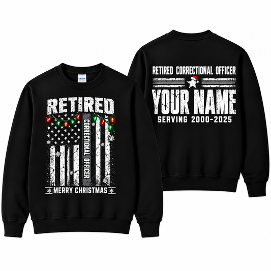 Personalized Retired Correctional Officer Christmas Sweatshirt