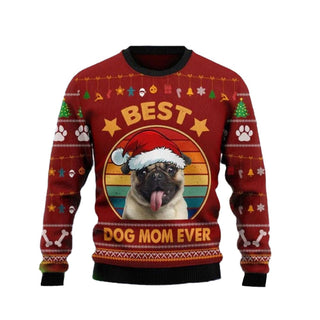 Best Dog Mom Ever Ugly Christmas Sweater For Men & Women Christmas Gift Sweater US3261