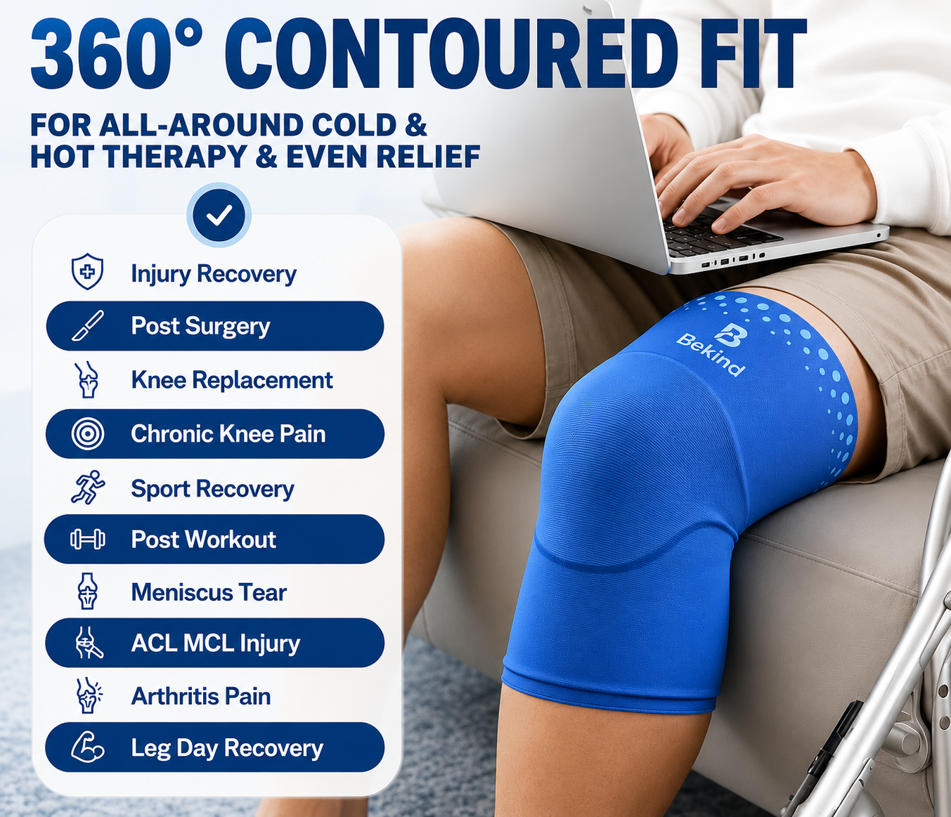 Bekind 360° Hot & Cold Knee Recovery Wrap