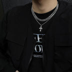 "Retro Cross Titanium Steel Necklaces For Men And Women "