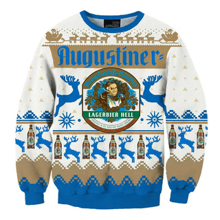 Unisex Our Beers Augustiner 3D Print Fun Ugly Christmas Sweater For Men & Women Christmas Gift Sweater BH1053