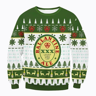 Unisex Ballantine Ale Beer 3D Ugly Christmas Sweater For Men & Women Christmas Gift Sweater BH1250