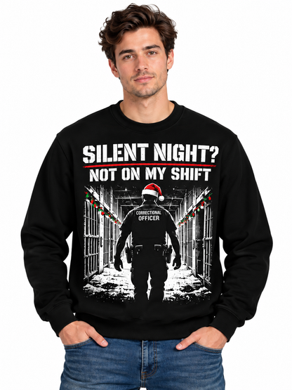 Personalized Correctional Officer Silent Night Christmas Sweatshirt
