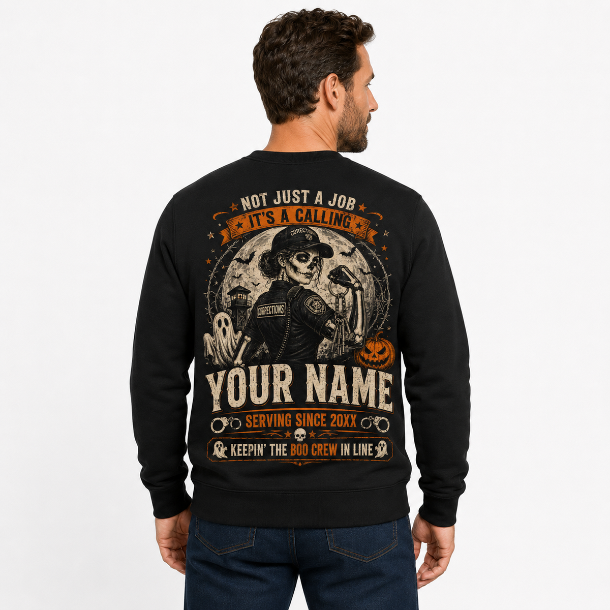 Personalized Proud Female Correctional Officer Sweatshirt Custom Name Halloween CO Gift