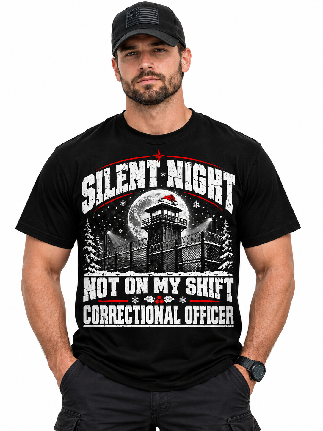 Correctional Officer Christmas Shirt Silent Night Not on My Shift