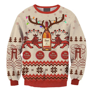 Unisex Asbach Urbrand Elk Antler 3D Ugly Christmas Sweater For Men & Women Christmas Gift Sweater BH1372