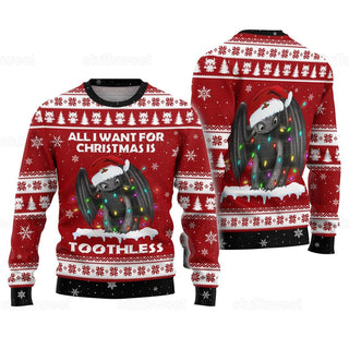 Toothless Ugly Christmas Sweater For Men & Women Christmas Gift Sweater PT1009