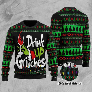 Xmas Drink Up Grinchess Ugly Christmas Sweater For Men & Women Christmas Gift Sweater BH677