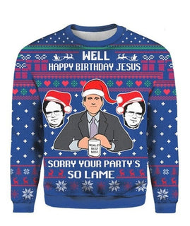 Well Happy Birthday Jesus Ugly Christmas Sweater For Men & Women Christmas Gift Sweater PT1142