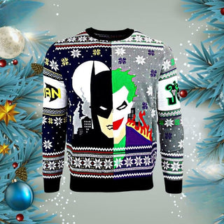 Batman vs Joker Ugly Christmas Sweater For Men & Women Christmas Gift Sweater PT1156