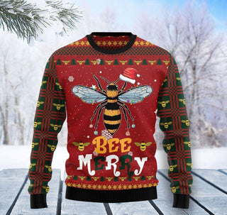 Bee Merry Ugly Christmas Sweater For Men & Women Christmas Gift Sweater BH731