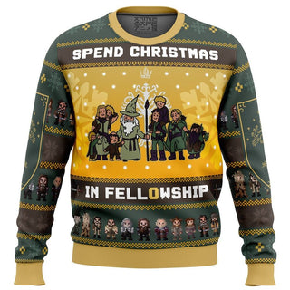 Spend Christmas in Fellowship The Lord of the Rings Ugly Christmas Sweater For Men & Women Christmas Gift Sweater BH739