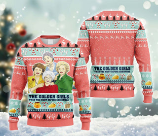 The Golden Girl Pink Ugly Christmas Sweater For Men & Women Christmas Gift Sweater BH875