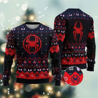 Spider Across Ugly Christmas Sweater For Men & Women Christmas Gift Sweater BH882