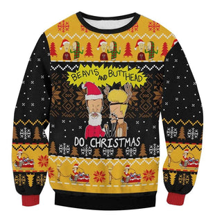 Beavis And Butt-Head Ugly Christmas Sweater For Men & Women Christmas Gift Sweater PT1205