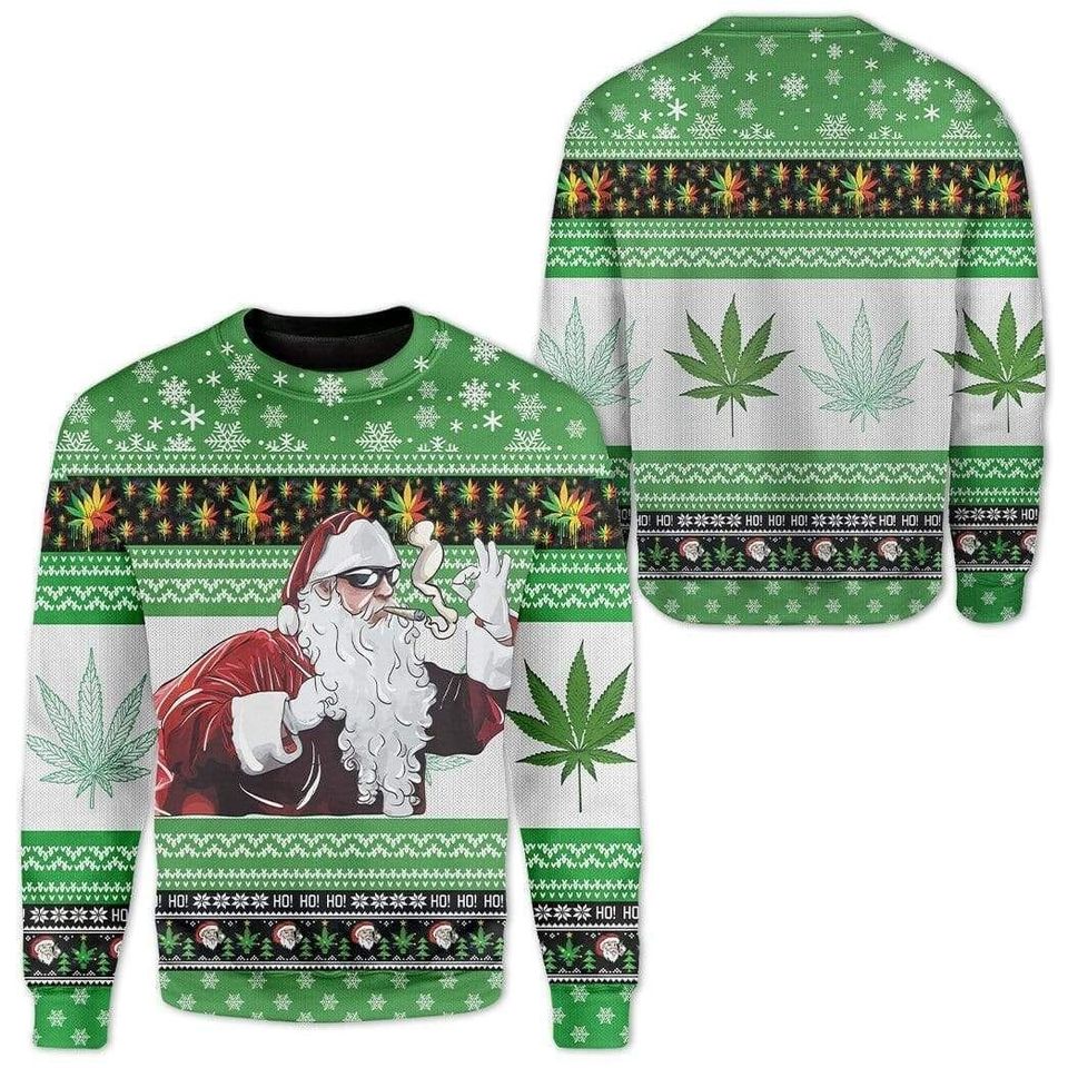 Santa smoking outlet weed sweater