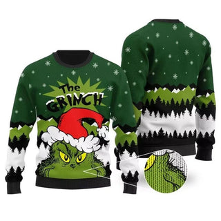 The Gr!nch With Christmas Hat Ugly Christmas Sweater For Men & Women Christmas Gift Sweater PT1296