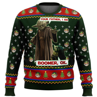 Baby Yoda Boomer Ugly Christmas Sweater For Men & Women Christmas Gift Sweater BH902