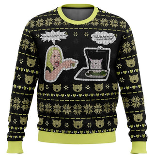 Woman Yelling At Cat Meme Ugly Christmas Sweater For Men & Women Christmas Gift Sweater BH915