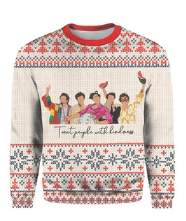 Treat People With Kindness Ugly Christmas Sweater For Men & Women Christmas Gift Sweater PT1376