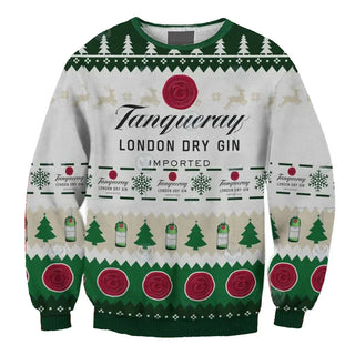 Unisex Tanqueray London Dry Gin 3D Ugly Christmas Sweater For Men & Women Christmas Gift Sweater BH1103