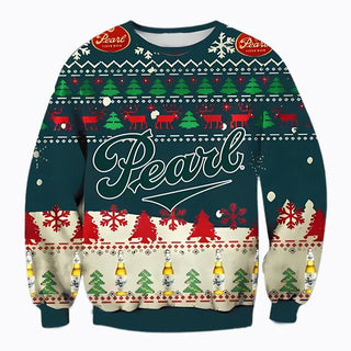 Unisex Pearl Larger Beer 3D Ugly Christmas Sweater For Men & Women Christmas Gift Sweater BH1247