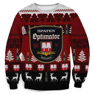 Unisex Spaten Optimator 3D Ugly Christmas Sweater For Men & Women Christmas Gift Sweater BH1283