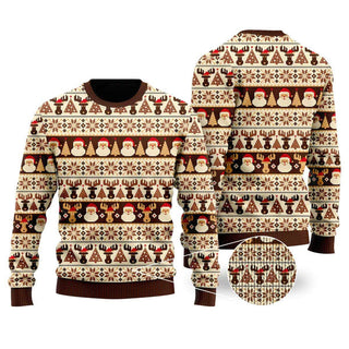 Vintage Nordic Style Xmas Coming Ugly Christmas Sweater For Men & Women Christmas Gift Sweater US2346