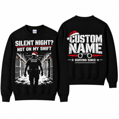 Personalized Correctional Officer Silent Night Christmas Sweatshirt