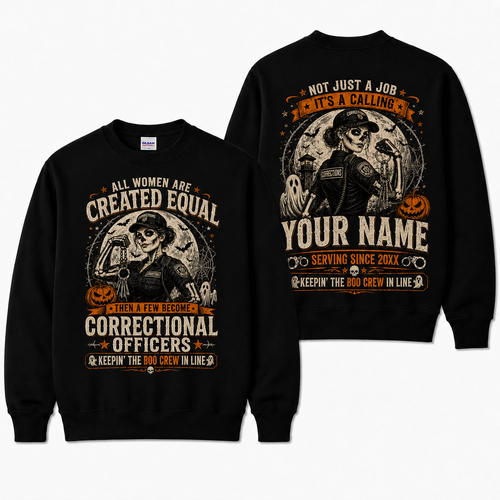 Personalized Proud Female Correctional Officer Sweatshirt Custom Name Halloween CO Gift