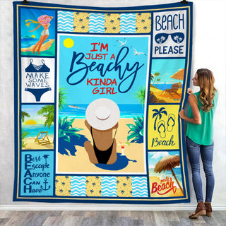 Just A Beachy Kinda Girl Fleece Blanket JL23 30O53