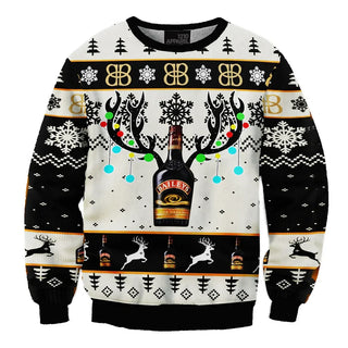 Unisex Baileys 3D Ugly Christmas Sweater For Men & Women Christmas Gift Sweater BH1287