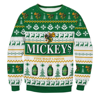 Unisex Mickeys Fine Malt Liquor 3D Ugly Christmas Sweater For Men & Women Christmas Gift Sweater BH1240