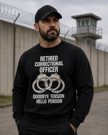 Custom Name Retired Correctional Officer Goodbye Tension Hello Pension Sweatshirt
